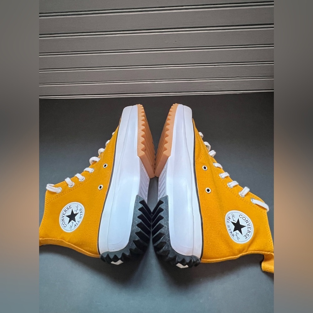 Converse Platform Run Star Hike High Top Sneakers - Mustard Yellow White - Picture 7 of 10